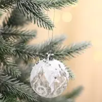 Ёлочные шары &laquo;Снежная изморозь&raquo;, d=6 см, набор 9 шт., белые