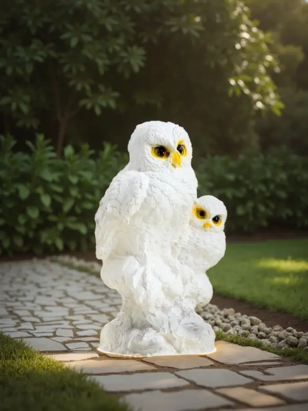 Садовая фигура из гипса &laquo;Совы полярные&raquo;, 36&times;18&times;19 см