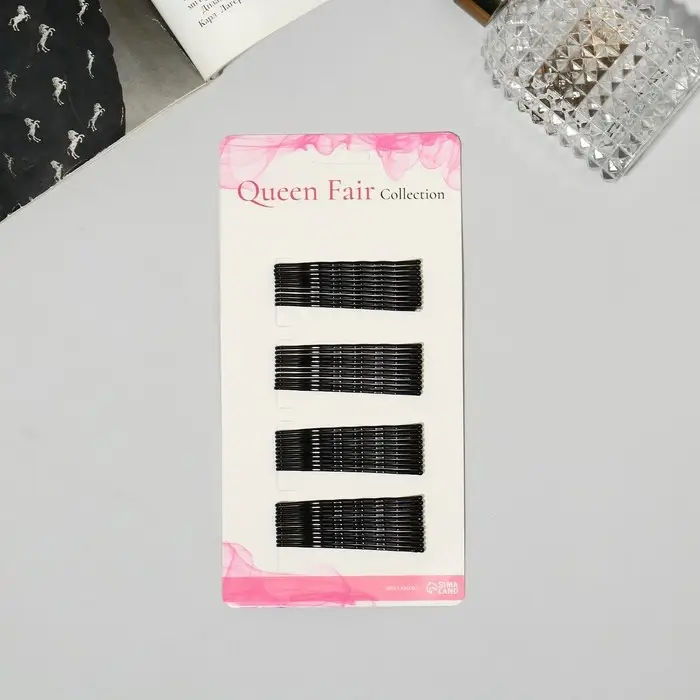 Невидимки для волос «Классика», набор 40 шт., 6 см, чёрные Невидимки для волос «Классика», набор 40 шт., 6 см, чёрные