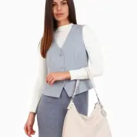 Сумка - мешок женская TEXTURA, на молнии, 32&times;11&times;32 см, бежевая