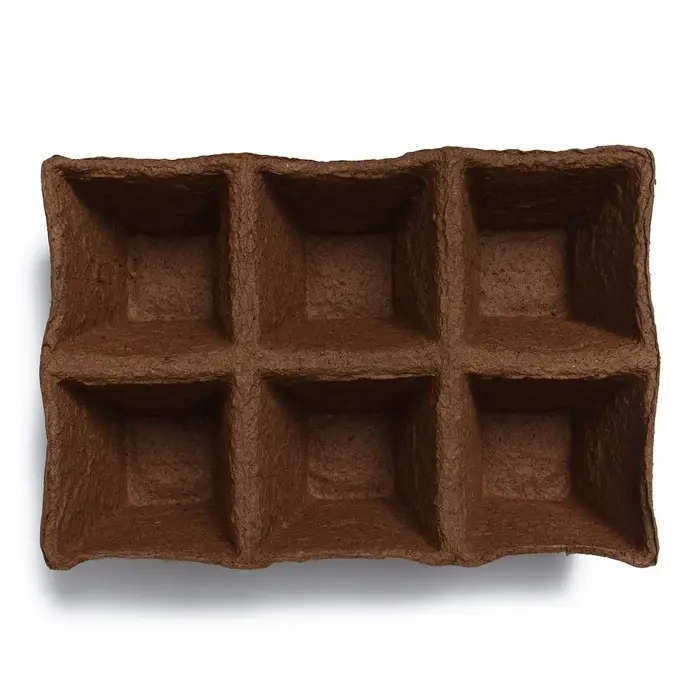 Кассета для рассады, 28&times;20&times;9 см, 6 ячеек по 400 мл, 8&times;8 см, торф, набор 3 шт., &laquo;Умный огород&raquo;