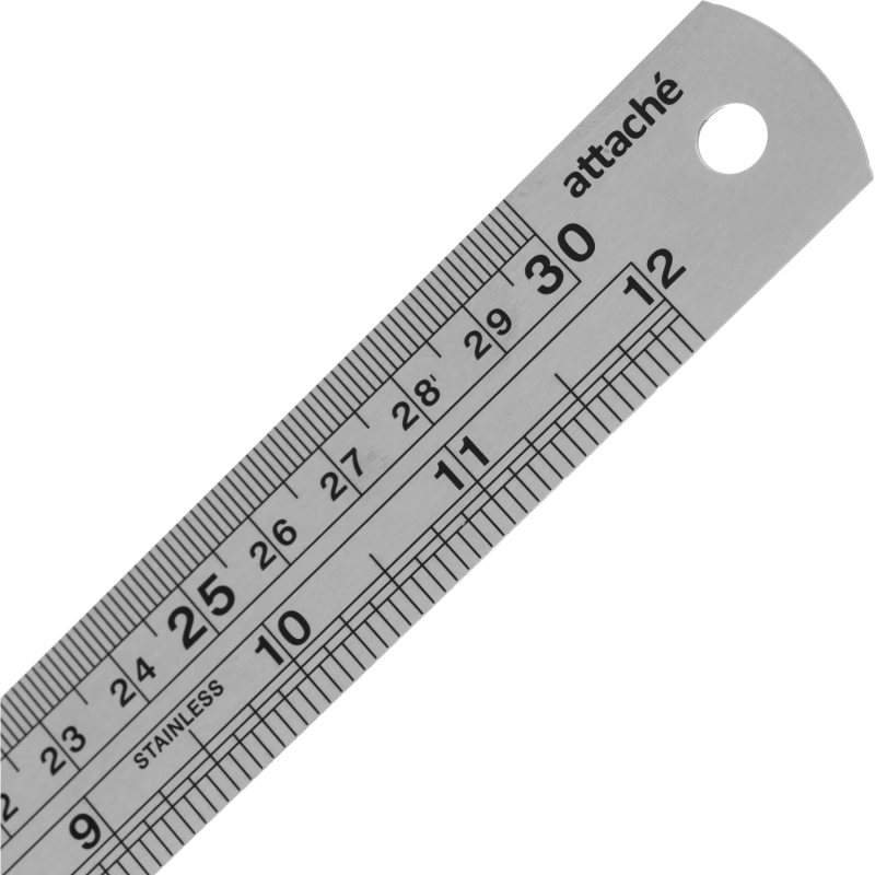 Линейка металлическая 30см Attache&nbsp; (12х1 )