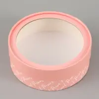 Коробка подарочная с окном &laquo;Цветы&raquo;, 16&times;16&times;5 см, круглая