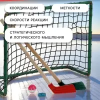 Набор для игры в хоккей (клюшка 2 шт., ворота 2 шт., шайба, мяч), МИКС