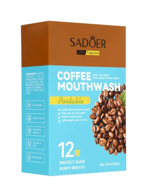 Ополаскиватель для полости рта в стиках со вкусом кофе, 20 шт. по 10 мл