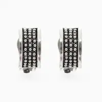 Клипсы для ушей QF &laquo;Грейс&raquo;, шарики, цвет чернёное серебро