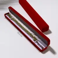 Футляр бархатный под браслет, цепочку, часы &laquo;Пенал&raquo;, 23.5&times;3 см, красный