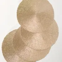 Салфетки сервировочные на стол Доляна &laquo;Соломка&raquo;, d=38 см, 4 шт., золотые