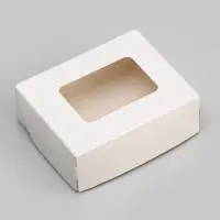 Контейнер на вынос, с окном, белый, 10×8×3.5 см