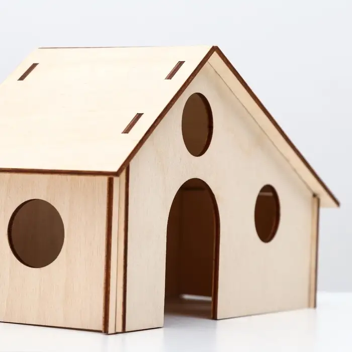 Домик для грызунов, 21.2&times;9.4&times;11.7 см, дерево