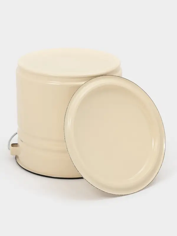 Ведро эмалированное, 12 л, с крышкой и ручкой, слоновое, кости