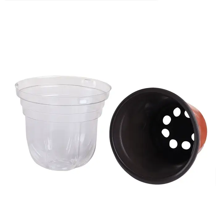 Горшок для рассады, с крышкой, 300 мл, d=9.5 см, h=8 см, мягкий пластик, терракот, Greengo