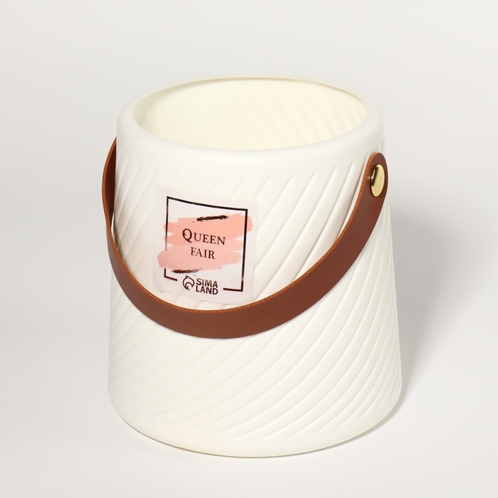 Подставка для хранения, 12,5 × 14,5 × 14,5 см, цвет белый/коричневый Подставка для хранения, 12,5 × 14,5 × 14,5 см, цвет белый/коричневый