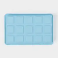 Форма для льда и заготовок Доляна &laquo;Кубик&raquo;, силикон, 11.7&times;18.7&times;3.4 см, 15 ячеек (3.4&times;3.4 см), голубая