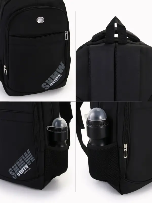 Рюкзак на молнии, 4 кармана, 35&times;16&times;50 см, чёрный