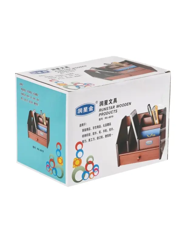 Органайзер 6 секций, ящик, дерево в полоску, 22&times;15&times;16 см