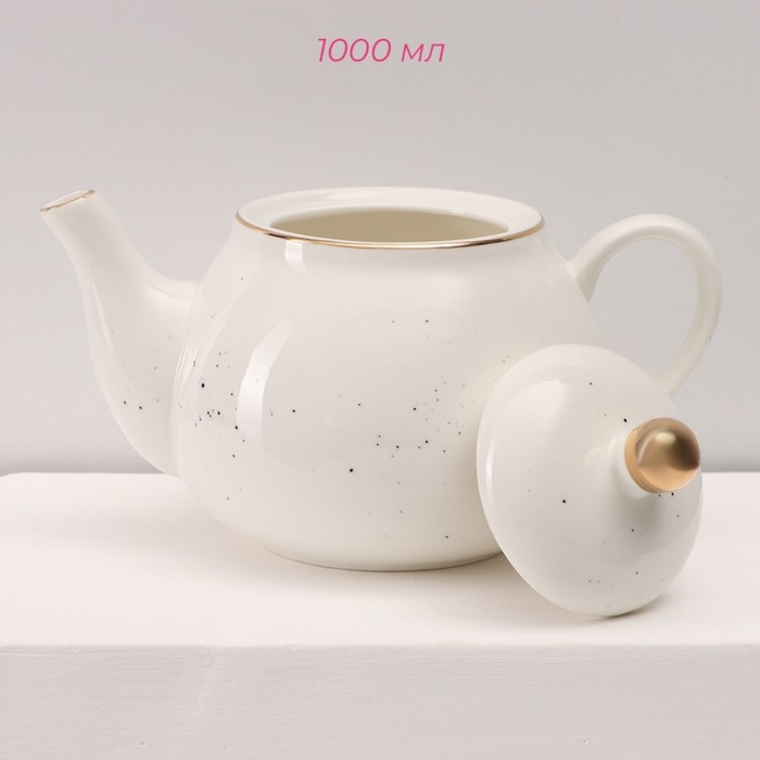 Сервиз фарфоровый чайный Доляна «Млечный путь», 15 предметов: 6 чашек 220 мл, 6 блюдец d=13,5 см, молочник 300 мл, сахарница 350 мл, чайник 1000 мл, цвет белый Сервиз фарфоровый чайный Доляна «Млечный путь», 15 предметов: 6 чашек 220 мл, 6 блюдец d=13,5 см, молочник 300 мл, сахарница 350 мл, чайник 1000 мл, цвет белый