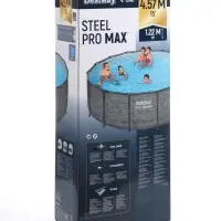 Бассейн каркасный Steel Pro Max, 457&times;122 см, круглый, цвет графит, 561PH Bestway