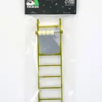 Игрушка для птиц &laquo;Лесенка&raquo;, 20&times;5.5 см, 4 ступени, зеркало, бусинки, зелёная