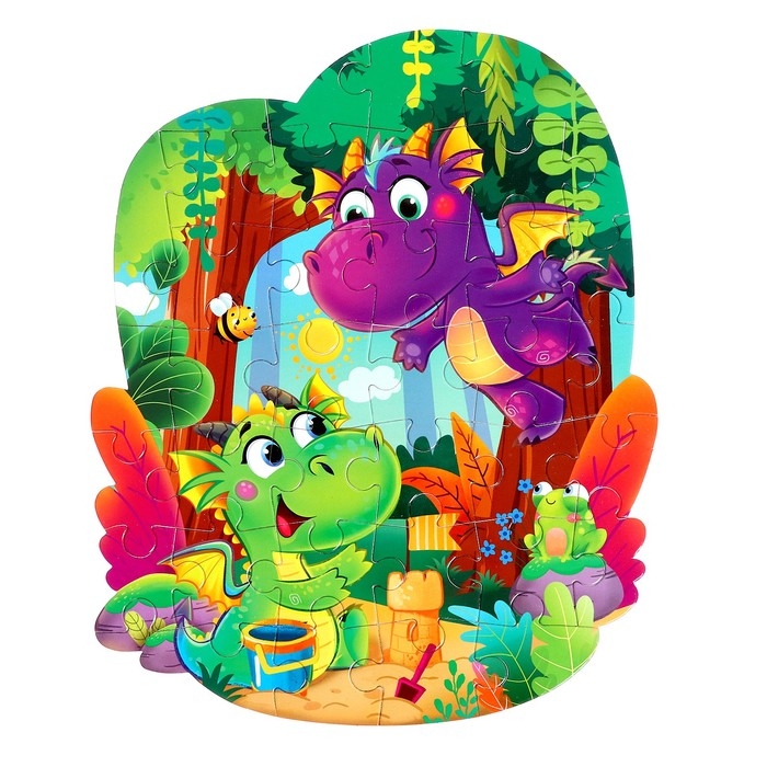 Набор пазлов с игрушкой «Дракончик на каникулах», 37 деталей Набор пазлов с игрушкой «Дракончик на каникулах», 37 деталей