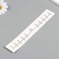 Переводная тату на тело чёрная «Браслет. Сердцебиение», 20×3 см
