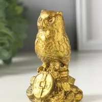Фигурка гипс &laquo;Филин с деньгами&raquo;, 10&times;5 см, под золото