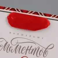 Пакеты подарочные новогодние под бутылку &laquo;Волшебных моментов&raquo;, 3 шт., 13&times;36&times;10 см
