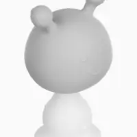 Прорезыватель силиконовый для зубов с погремушкой 3 в 1 M&B «Зайка», серый