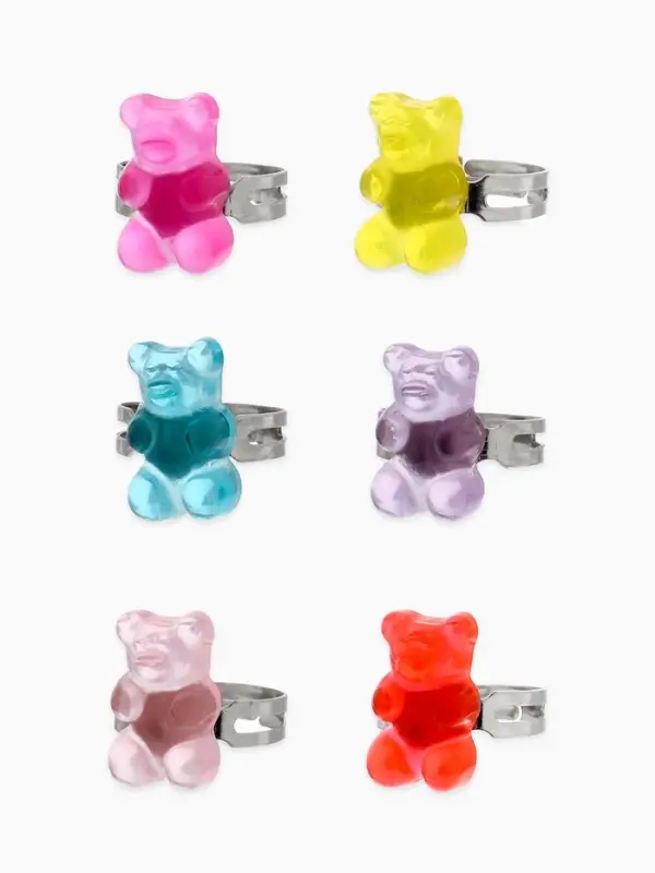 Кольцо &laquo;Выбражулька. Мармеладный мишка&raquo;, МИКС в серебре, безразмерное