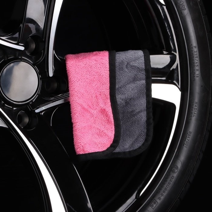 Тряпкадлямытьяавто,CARTAGE,микрофибра, 400г/м², 20×30см,розово-серая Тряпкадлямытьяавто,CARTAGE,микрофибра, 400г/м², 20×30см,розово-серая