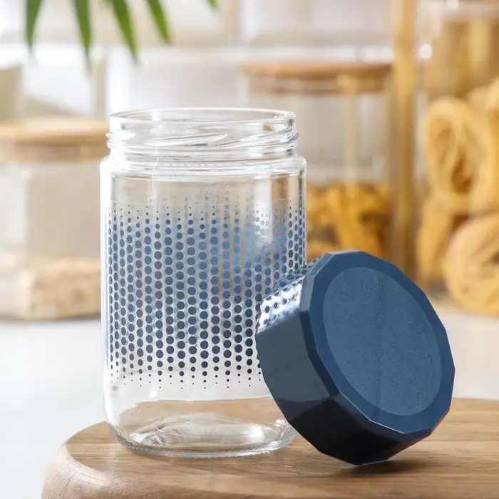 Банка стеклянная для сыпучих продуктов «Круги», 600 мл, цвет МИКС Банка стеклянная для сыпучих продуктов «Круги», 600 мл, цвет МИКС