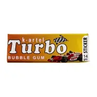 Жевательная резинка Turbo ассорти вкусов с наклейкой, 14 г