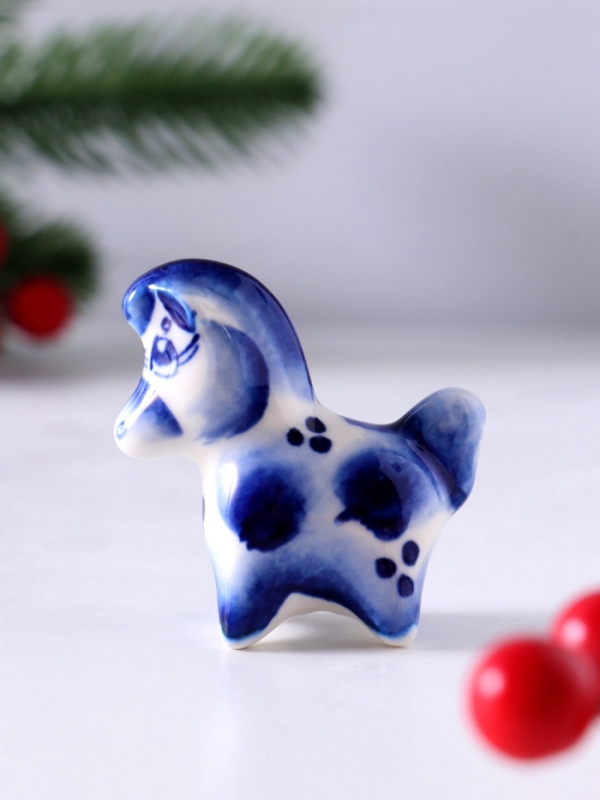 Сувенир Конь Дымка, 5х5,5х2,5 см, гжель Сувенир Конь Дымка, 5х5,5х2,5 см, гжель