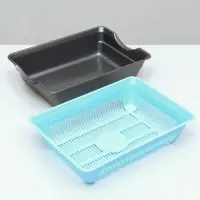 Туалет глубокий с сеткой 36&times;25&times;9 см, голубой/серый