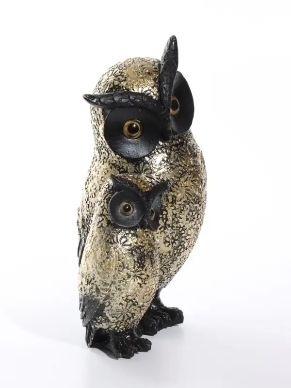 Фигурка полистоун &laquo;Чёрный филин с птенцом&raquo;, 13&times;9.5&times;20.3 см