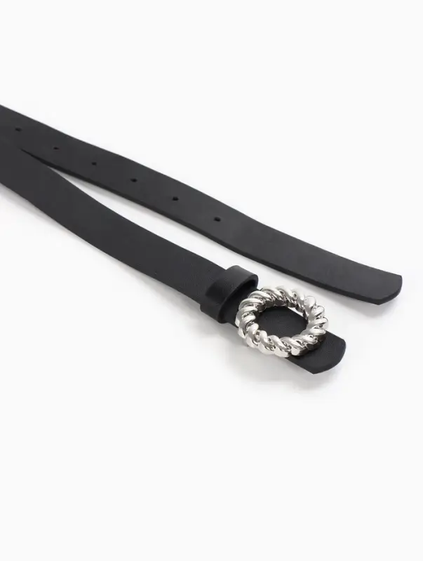 Ремень женский, 2.3&times;105 см, металлическая пряжка, чёрный