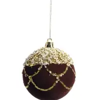 Ёлочные шары новогодние &laquo;Бархат. Фестиваль&raquo;, набор 9 шт., d=8 см, завитки, коричневый