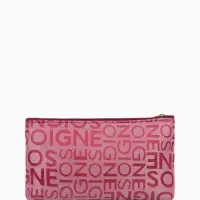 Косметичка - пенал на молнии, маленькая, с рисунком, бордовая