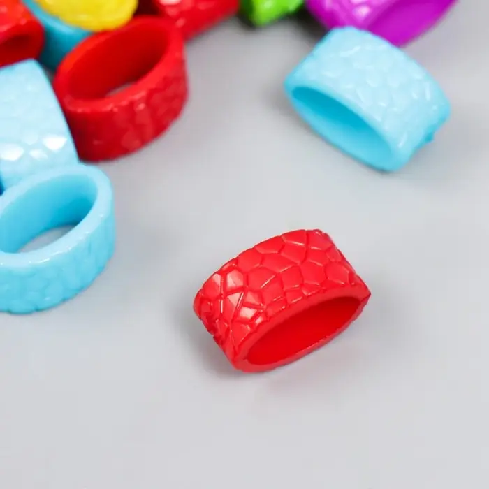 Бусины для творчества пластик Бусины для творчества пластик "Овал - текстура змеиной кожи" цветные набор 40 шт 1,2х1х1,9 см 7811