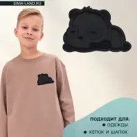 Термоаппликация «Панда», 8×6 см, чёрная