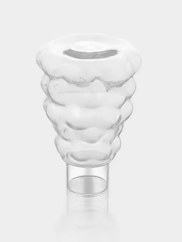 Графин &laquo;Рельеф&raquo;, 1 л, 13&times;24 см, со стаканом 350 мл, с бамбуковой крышкой, стекло, прозрачный