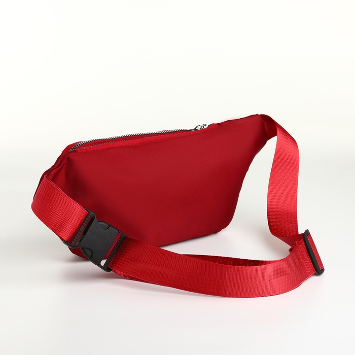 Поясная сумка на молнии, 2 наружных кармана, цвет красный Поясная сумка на молнии, 2 наружных кармана, цвет красный