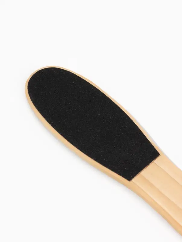 Пилка для пяток, наждачная, двусторонняя, 23.6 см, деревянная