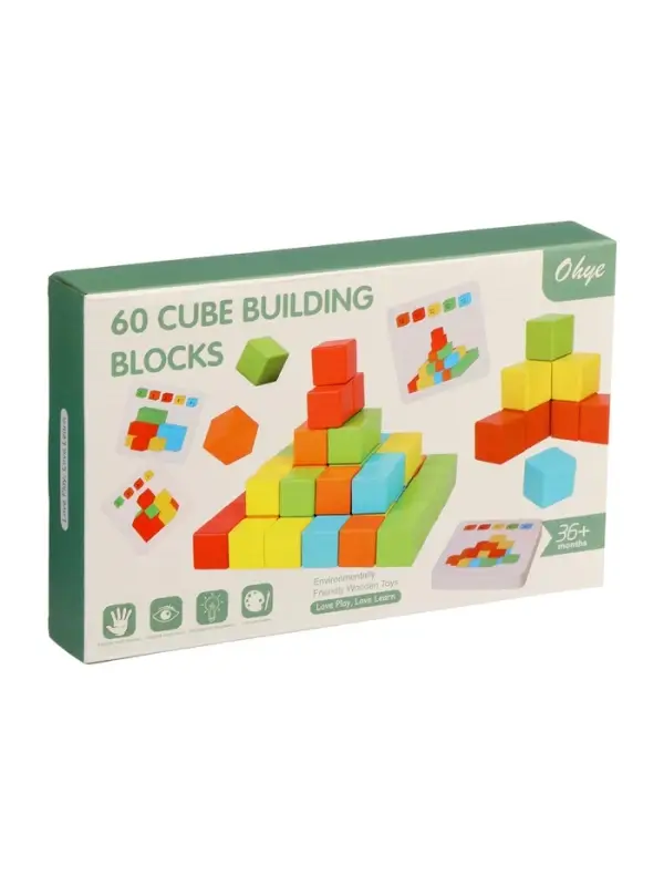 Кубики деревянные 60 штук Кубики деревянные 60 штук