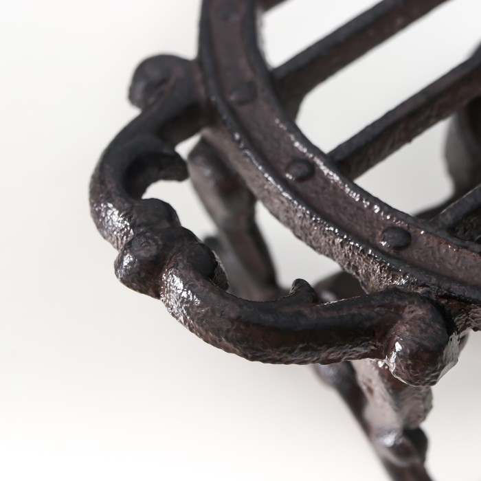 Подставка для греющей свечи на 1 свечу чугун Подставка для греющей свечи на 1 свечу чугун "Полоски" с ручками 7х18х13 см