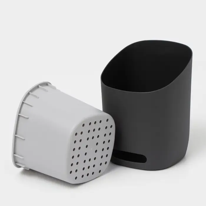 Подставка для столовых приборов IDEA &laquo;ИЗЛИ&raquo;, 25&times;14.5&times;19 см, пластик, графитовая