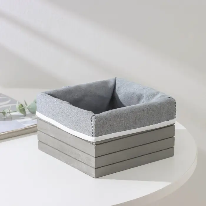 Корзина для хранения Доляна Storage, 15×15×9 см, малая, дерево, цвет серый Корзина для хранения Доляна Storage, 15×15×9 см, малая, дерево, цвет серый