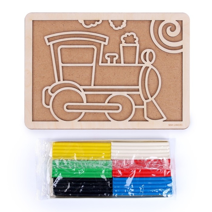 Пластилиновые картинки «Паровоз» 210х148 мм Пластилиновые картинки «Паровоз» 210х148 мм