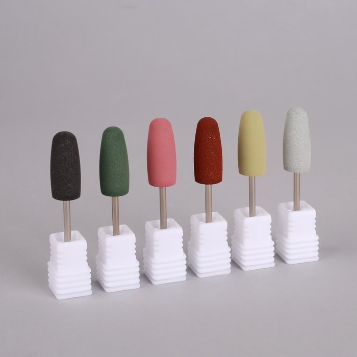 Фрезы силиконовые для полировки, в пакете, 6 шт, d = 10 мм, разноцветные Фрезы силиконовые для полировки, в пакете, 6 шт, d = 10 мм, разноцветные