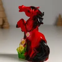 Копилка "Огненный конь с цветами" 14,5х12,5х6,5 см, Копилка "Огненный конь с цветами" 14,5х12,5х6,5 см,